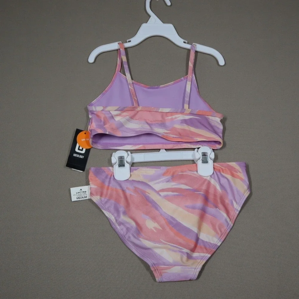 Ideology Big Girls Brushstroke Bikini, Sleeveless 2 Pc Swimsuit - Pink - Size‎ M